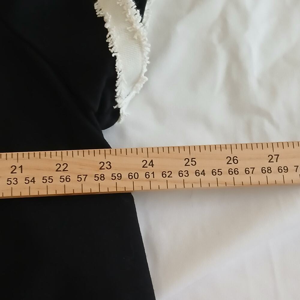 Talbots Shift Dress Women 20W Black White Fringe Trim Ponte Career Mod Retro NWT - Picture 12 of 14